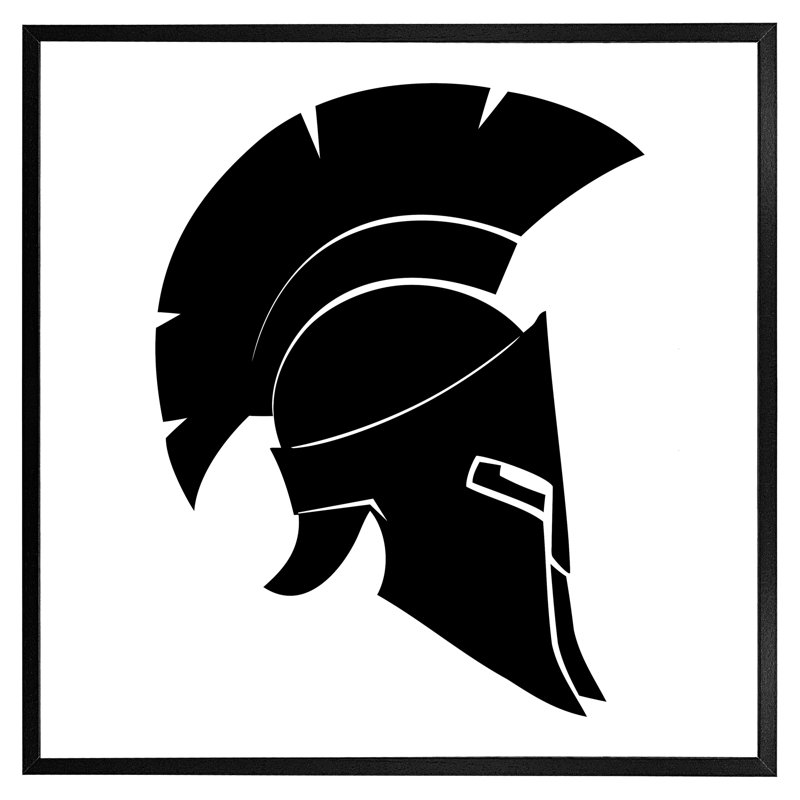 Assata Roman Helmet - Single Picture Frame Print, Black Framed, 31cm H x 31cm W x 4cm D