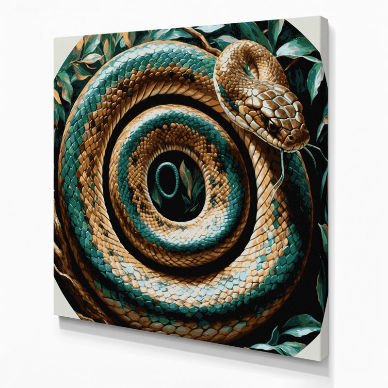 Faune, œuf africain mangeant un serpent, art mural sur toile grise, H 8 po x l 8 po