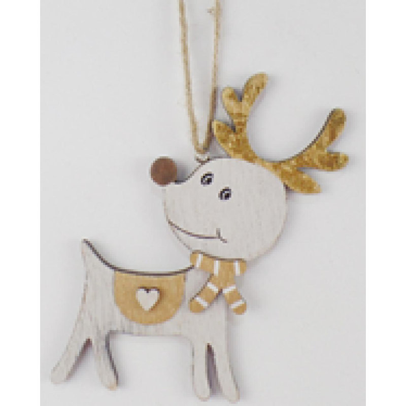 Renne suspendu en bois, ensemble de 2