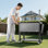 Chariot à glace sur roulettes 80QT sur roulettes avec tablettes latérales