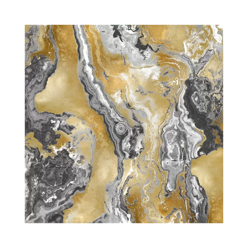 Onyx Grey by Danielle Carson - Wrapped Canvas Painting, 30.48 cm H x 30.48 cm W