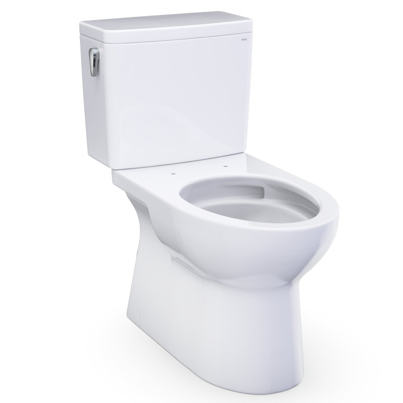 TOTO Glaston Two-Piece Elongated 1.28 GPF Universal Height Toilet with CEFIONTECT, Cotton White - CST472CEFG#01, Left