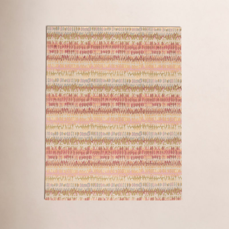 Paint Chip Pastel Hand Micro Hooked Wool Rug, Rectangle 5' x 8'