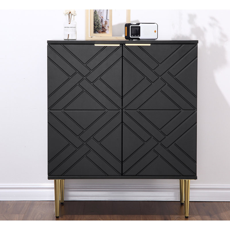 Modern White Accent Cabinet, Sideboard Buffet Cabinet For Dining Room, Black