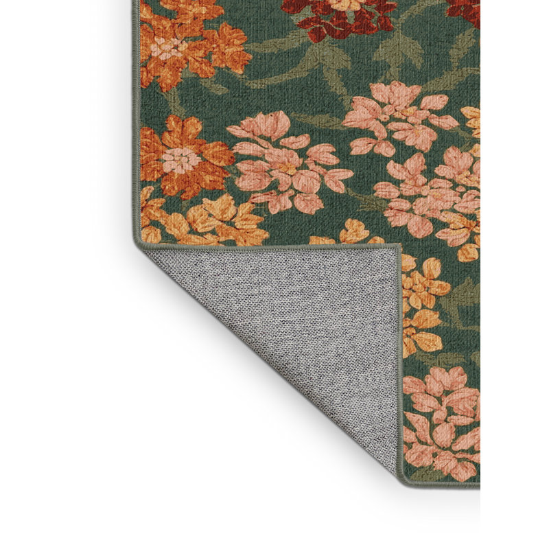 Tapis vert botanique lavable à la machine, Carré 4 pi