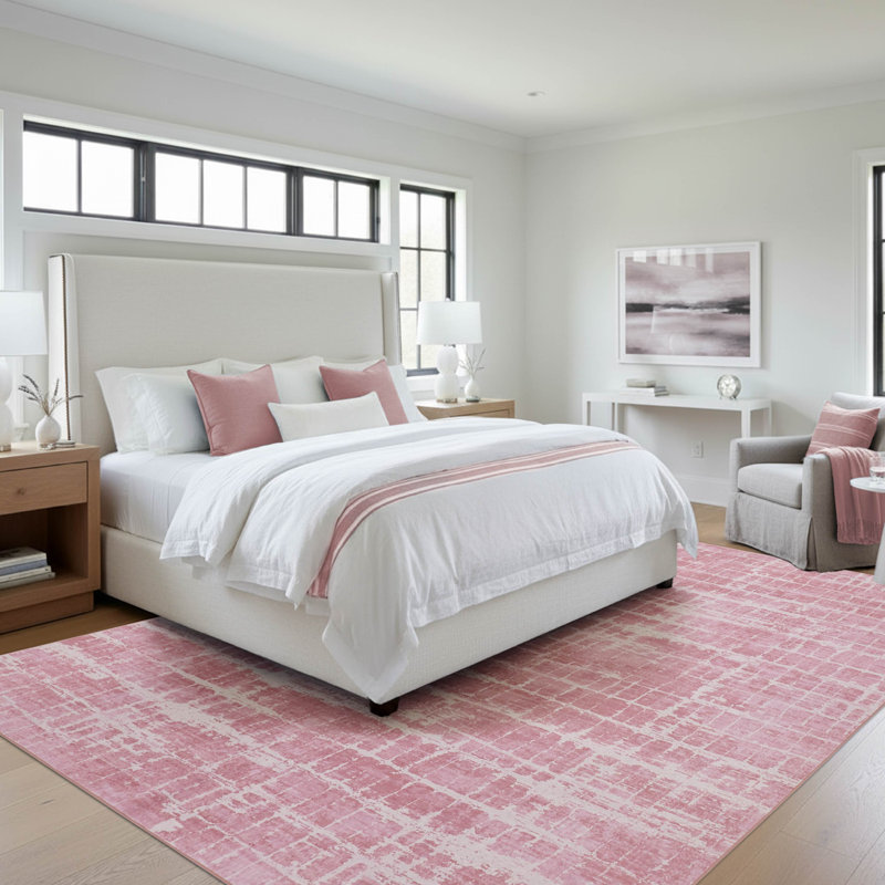 Tapis imprimé Dream Mink Theo, Rose, 7 pi 10 po x 10 pi