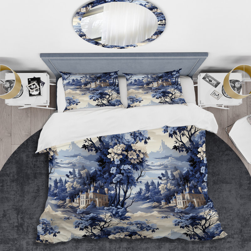 Ensemble de housse de couette Cobalt Toile Victorian, Housse de couette pour très grand lit et 2 très