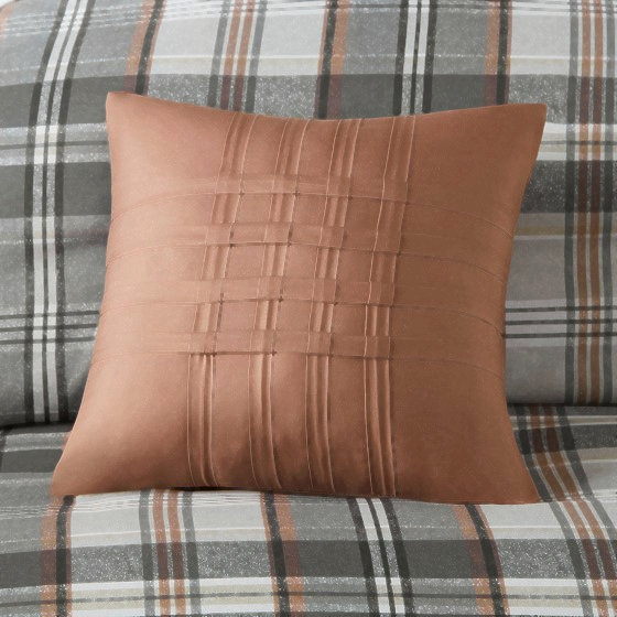 Polyester Printed Plaid Comforter Set Full/Queen