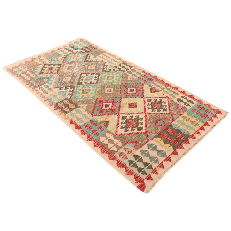 Geometric Wool Hand Woven 110cm X 205cm Area Rug