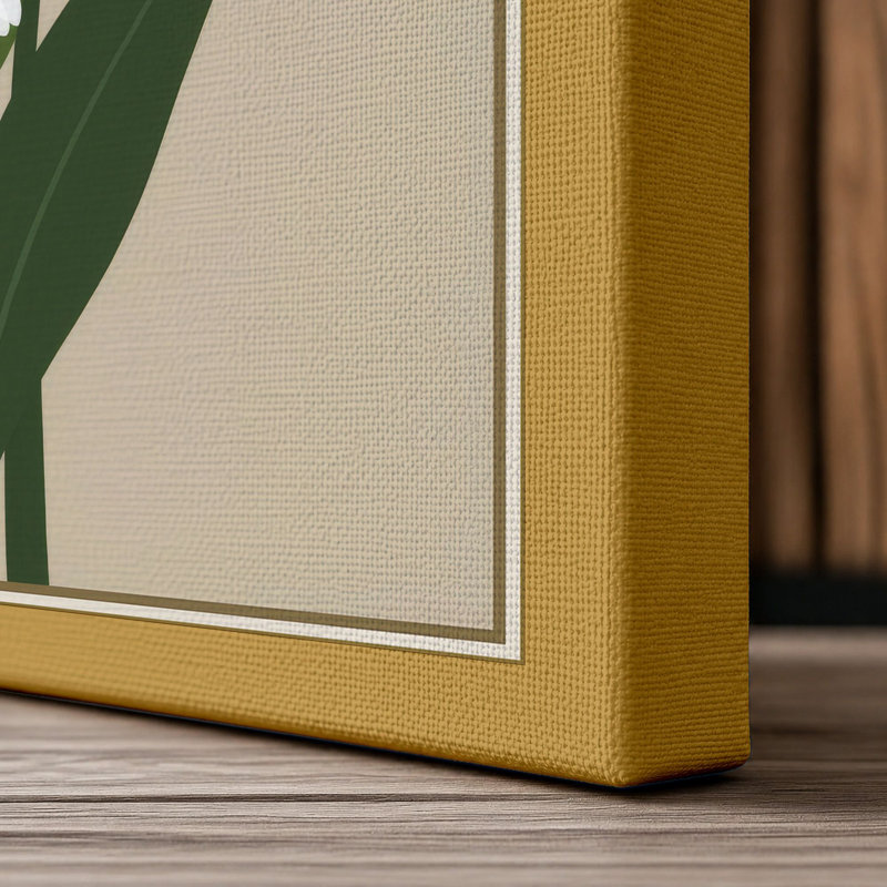 Simple Daisies Botanical - Wrapped Canvas, 24x16 - 61.0 x 40.6 cm, Ochre Border