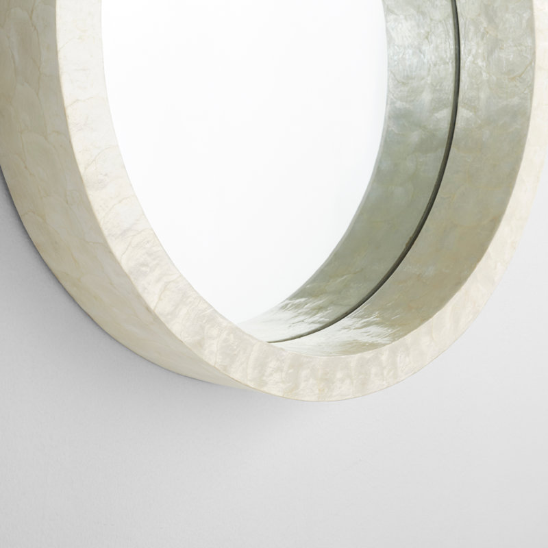 Triton Round Mirror, 24" x 24", White