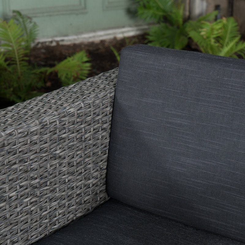 Arville 4 - Person Patio Conversation Set with Cushions, Dark Gray