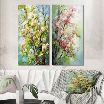 «Tree American Basswood Spring Blooms II», ensemble de 2 reproductions d'art sur toile