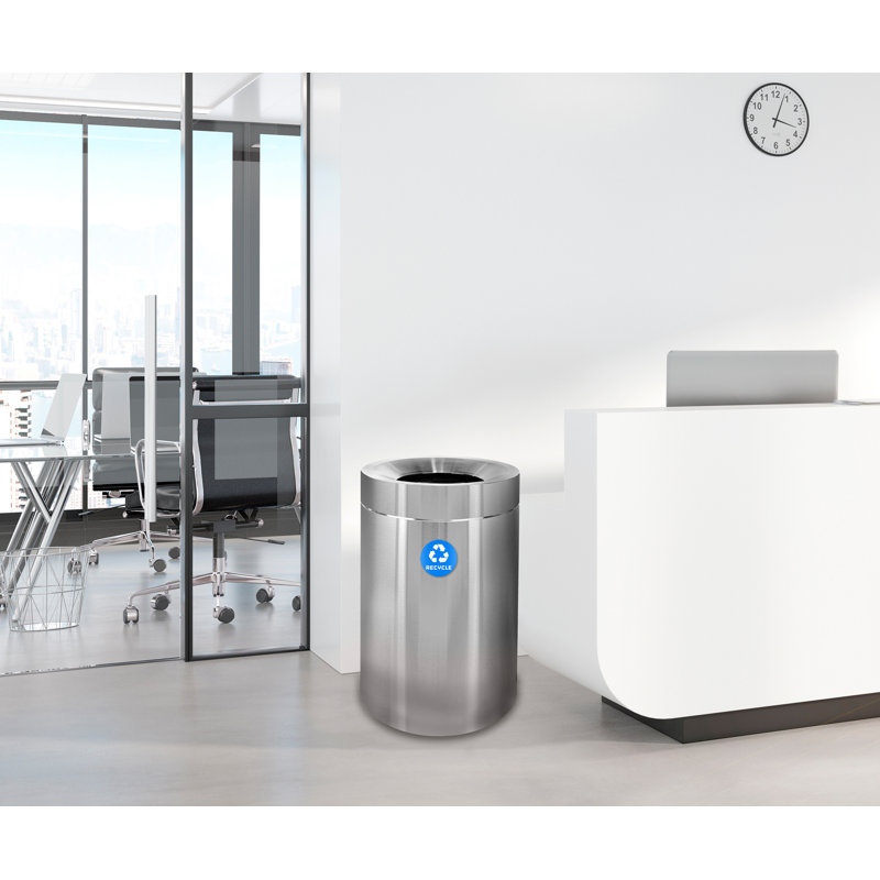 Poubelle de recyclage en acier inoxydable 50 gallons, Acier inoxydable