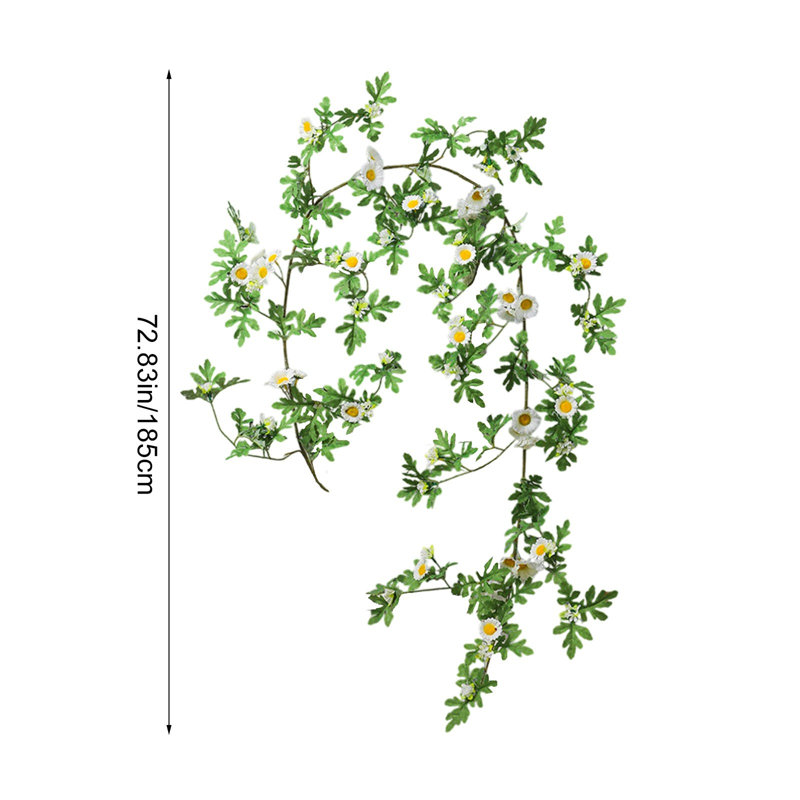 Fleurs artificielles kkndieu fausses vignes fleurs décoratives pour plafond torsadé vignes en plastique, White