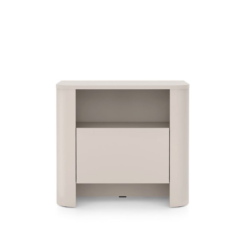 Suleiman 58cm W Manufactured Wood Bedside Table, Cashmere