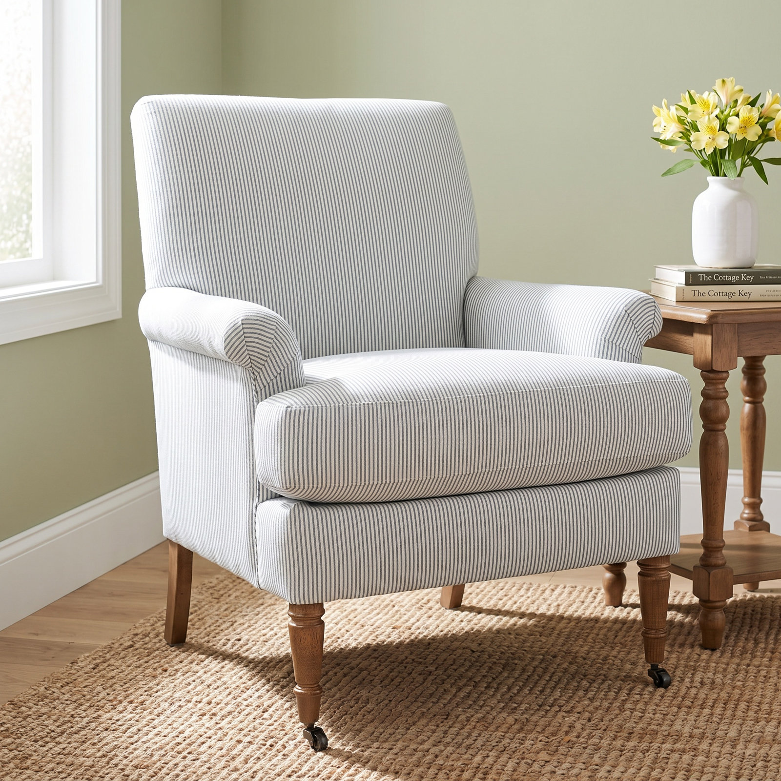 Rossdale Armchair, Navy, Latte