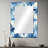 Tacora Vintage Blue And White Mosaic Geometric - damask  Wall Mirror, Damask Decorative Mirror, Printed Metal Art-1750550590
