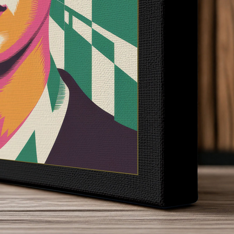 Portrait Pop Art - Wrapped Canvas, 18x12 - 45.7 x 30.5 cm, Black Border