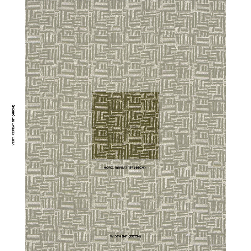 Tissu sérigraphié à la main Schumacher X Johanna Ortiz Coco, Vert palmier