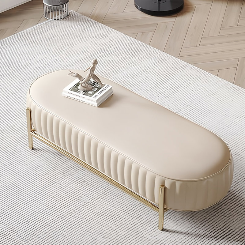 Banc rembourré en cuir Jacara, H 16,14 po x l 55,11 po x P 18,89 po