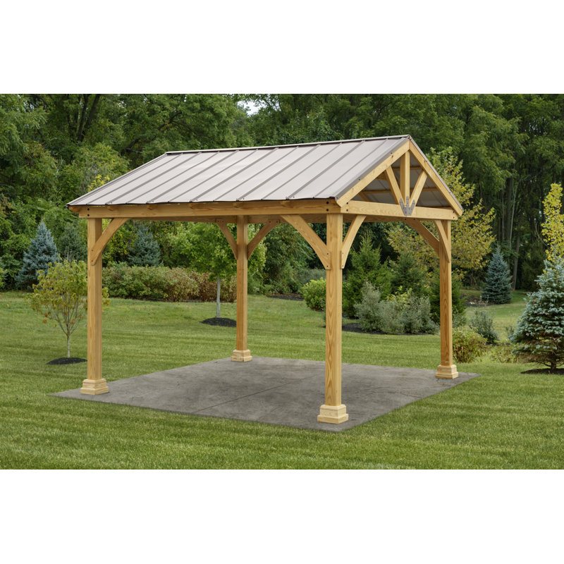 Westmont 12 Ft. W x 12 Ft. Wood Pavilion, Natural/Unfinished