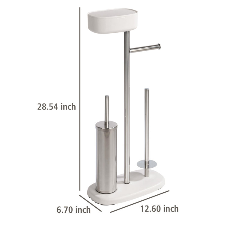 Vanwinkle Toilet Paper Holder, Silver/White
