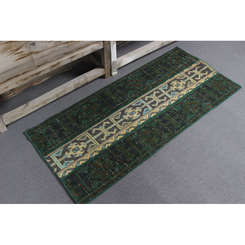 Small Yellow Turkish Vintage Patchwork Rug for a Welcoming Entryway and a Stylish Home Decor Hand Knotted Hand Woven Without Dimensions
