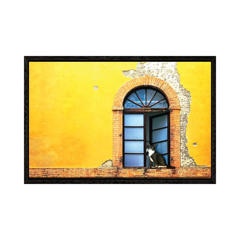 Cat In Window Of Old Building by Susan Richey - Gallery-Wrapped Canvas Giclée on Canvas, 66.04 cm H x 45.72 cm W