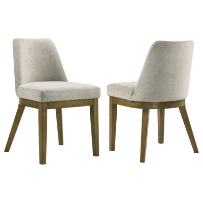 Chaise d'appoint Bryant (brun clair) rembourrée (ensemble de 2)