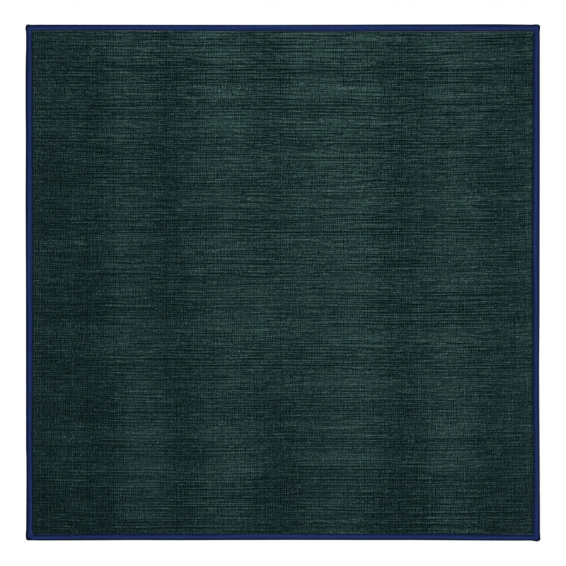 Machine Washable Solid Blue Area Rug, Square 4'