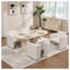 Chaise de baril moderne avec assise rembourrée, chaise de cuisine d'appoint en tissu crème avec pieds en bois