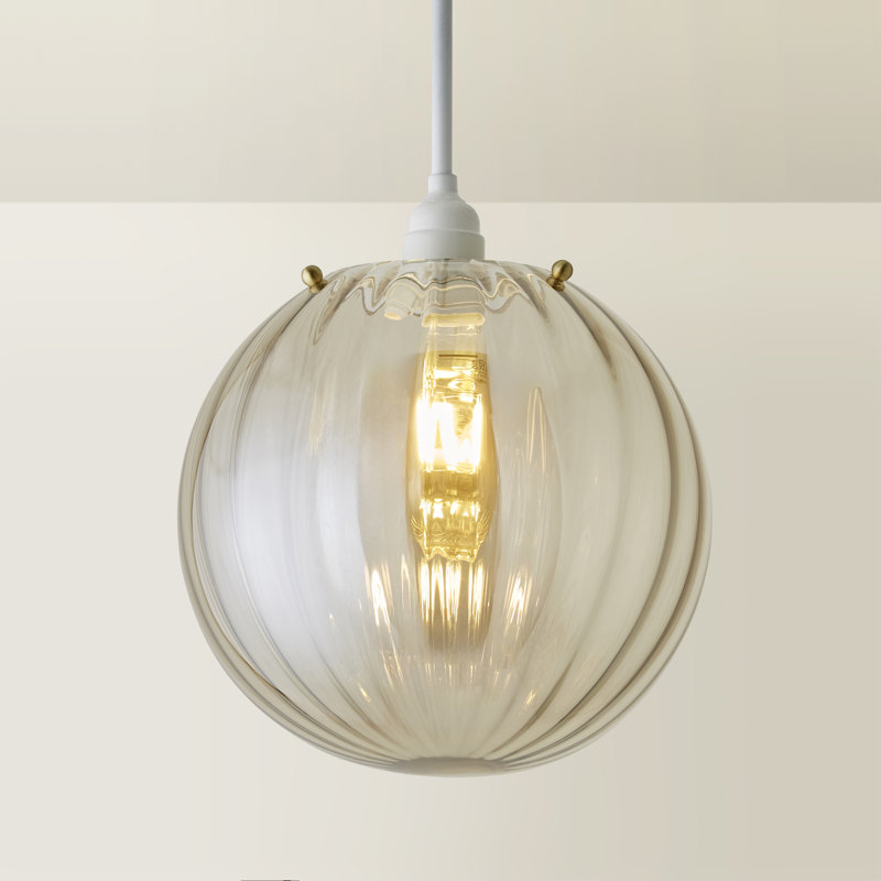Chessy 25cm H Glass Globe Lamp Shade ( Clip On ) in Yellow
