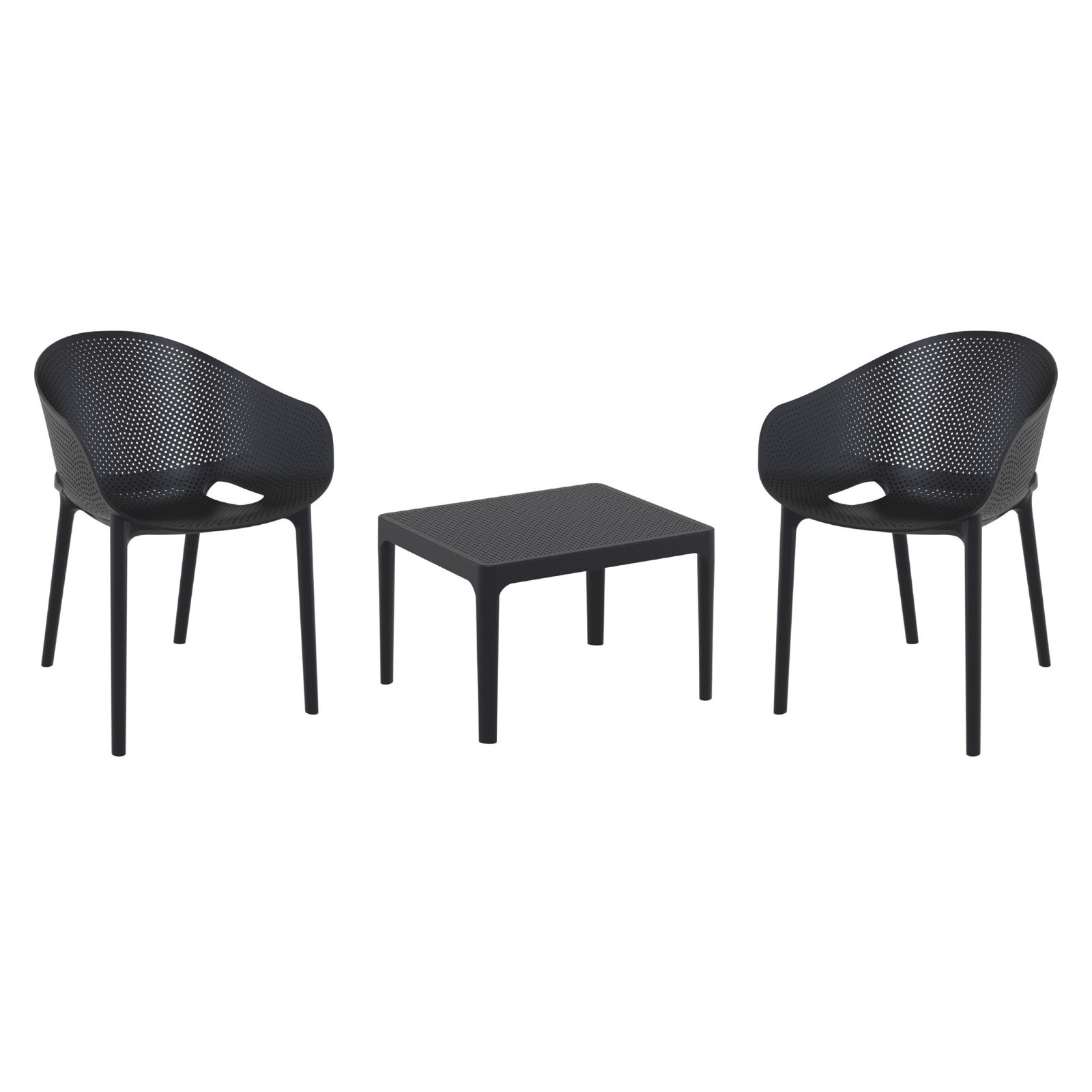 Farrah 2-Person Patio Seating Group, Black