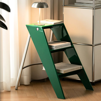 Cadre d'intérieur pliable olive pour la maison, multi-usage comme table d'appoint, tabouret ou, style minimaliste, réglage manuel de la hauteur, fixation au sol, tablettes de rangement, glissement, fabriqué en ABS + acier Q235, profondeur de 17,12 po,