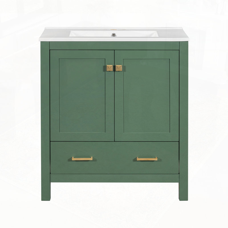 Ensemble de meuble-lavabo double avec salle de bain (séparé), Vert