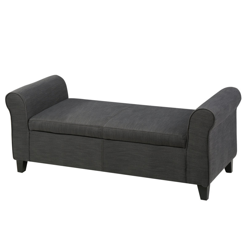Hayes Armed Storage Bench, Gray