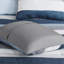 Ensemble d'édredon à rayures avec draps bleu / gris-126579800