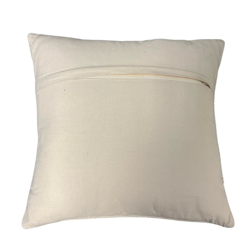 Coussin naturel rayé 18 po x 18 po, Gris
