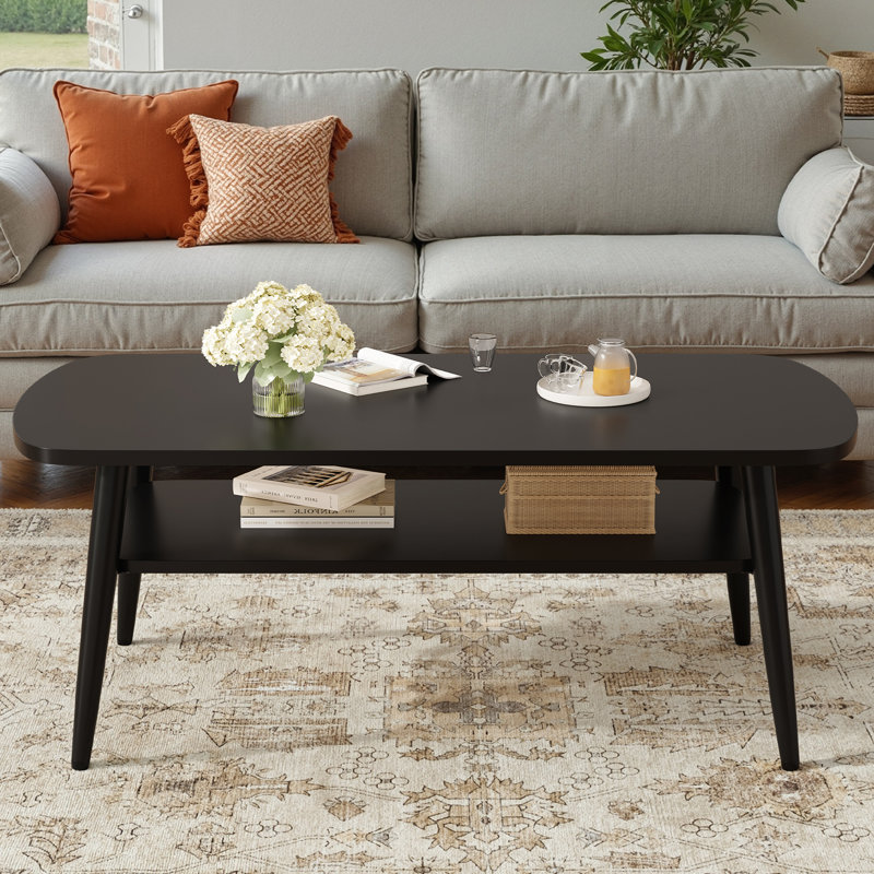 43.4" Coffee Table with Storage, Black / Does Not Apply