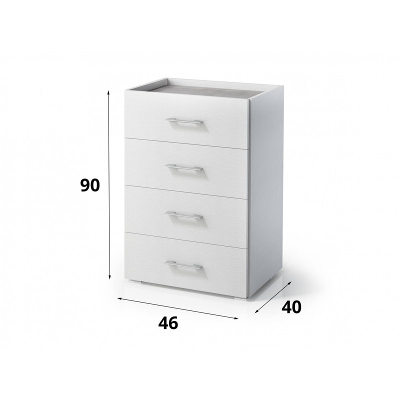 Gusba 46 cm W Chest of 4 Drawers