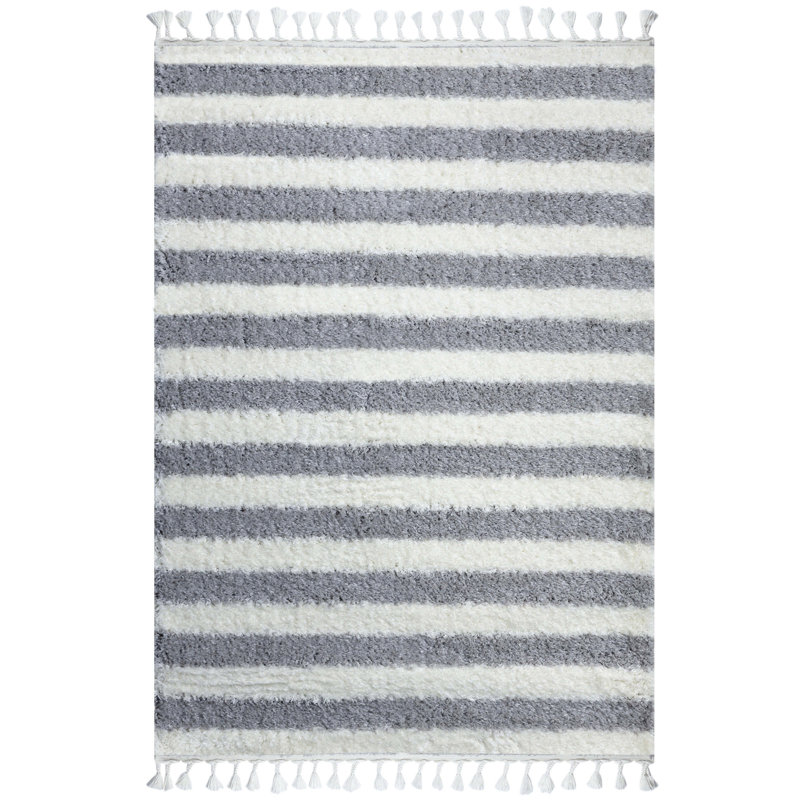 Benjemin Striped Indoor Rug, Rectangle 4' x 5'11"