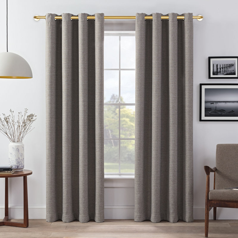 Tringle à rideaux simple réglable en acier Aalina, Doré, H 4,5 po x l 84 po x P 0,63 po
