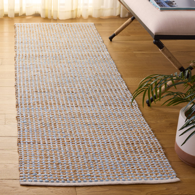 Tapis uni en coton tissé à la main Cape Jute / Sisal Cape Cod, Tapis de couloir 2 pi 3 po x 8 pi