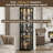 Black Lighted Corner Curio Cabinet-1847094042