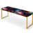 Cosmic Illusion Moody Patterns - Abstract Upholstered Gold Bench