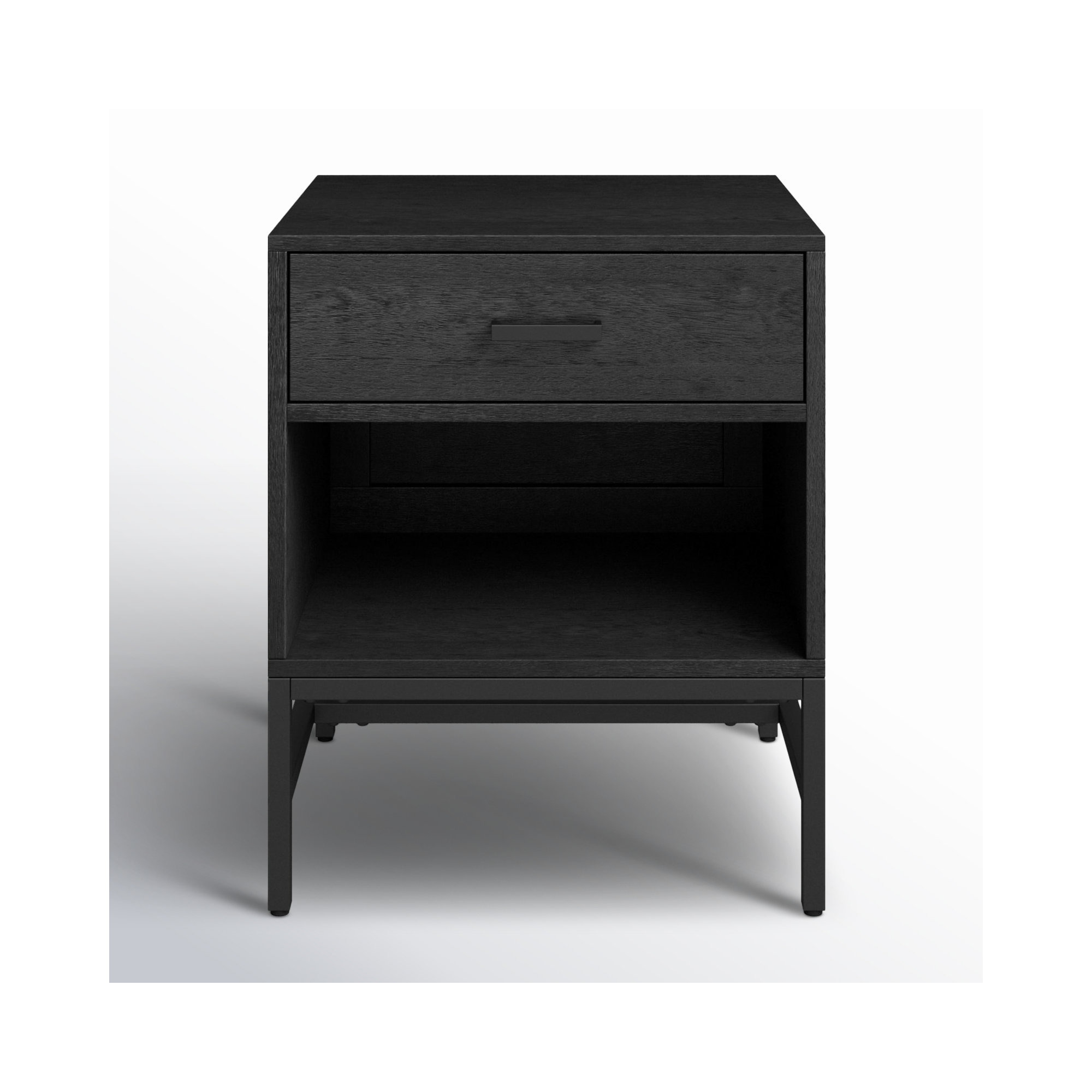 Ivywood 22" Tall 1 - Drawer Nightstand, Black