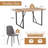 5-Piece Modern Industrial Rectangular Wood Dining Set with Upholstered Chairs-840745459-807072785