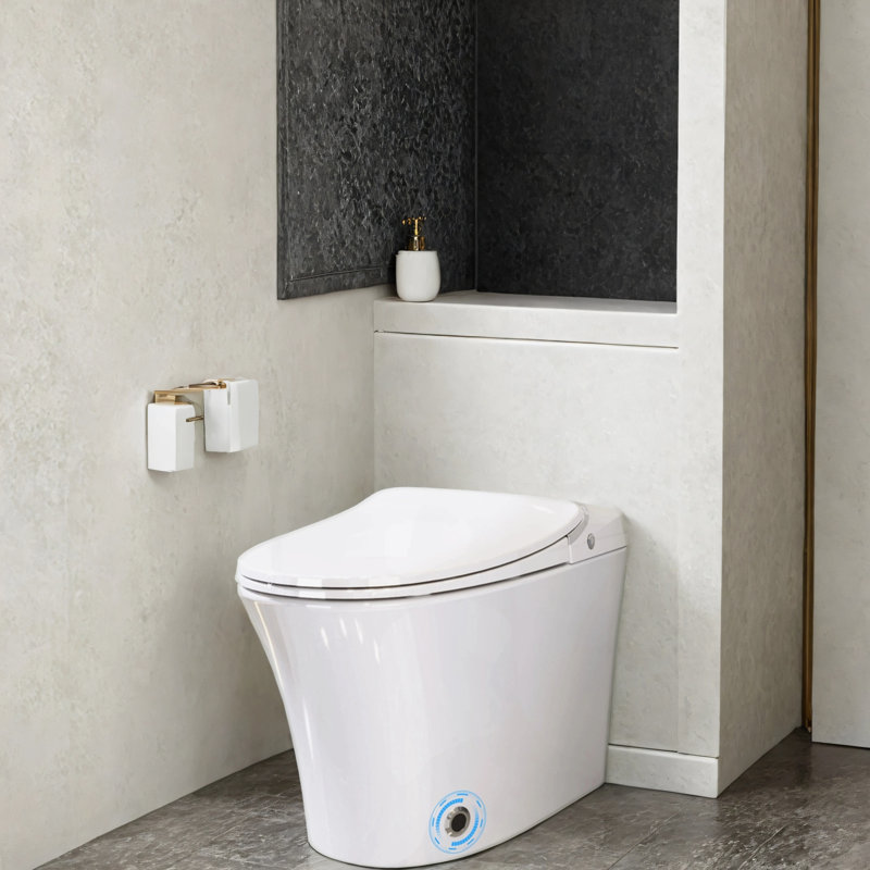 Toilette intelligente de luxe avec sécheuse et fonction eau chaude blanc