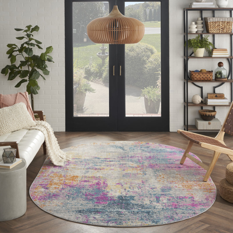 Abbate Abstract Indoor Rug, Oval 6' x 9'